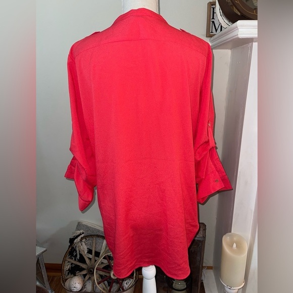 Calvin Klein ladies blouse. Salmon Color! Super pretty. Only worn once. Size XL - Picture 2 of 7